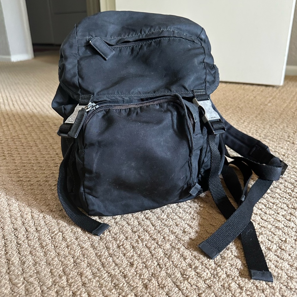 Black Nylon Prada Backpack